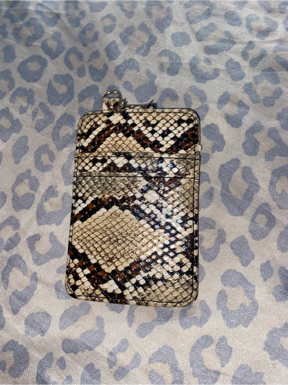 Faux snakeskin card case